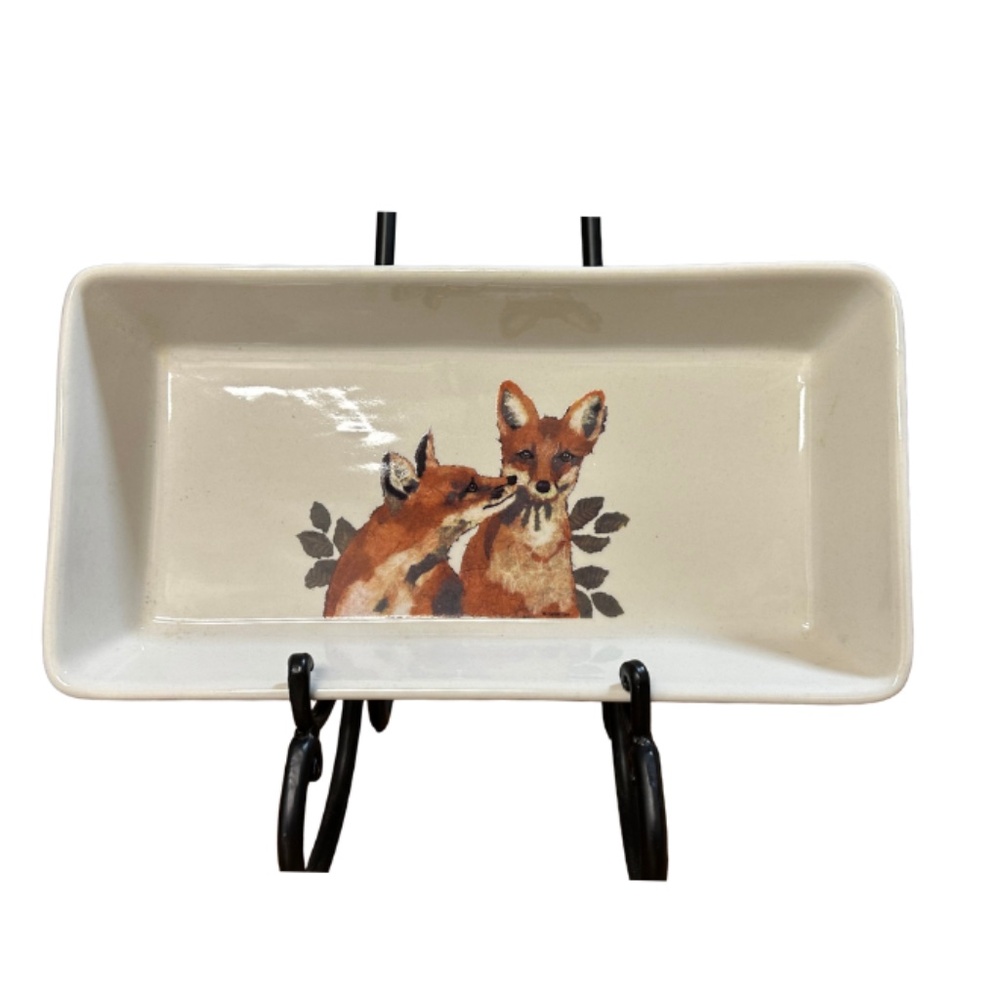 Creative Co-Op Nancy Overton Fox Rectangular Ceramic Serving Dish